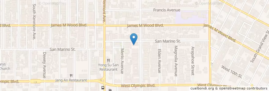 Mapa de ubicacion de Bible House of Los Angeles en Vereinigte Staaten Von Amerika, Kalifornien, Los Angeles County, Los Angeles.