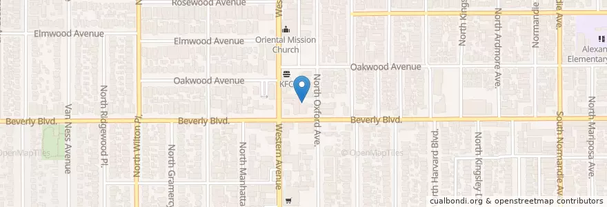 Mapa de ubicacion de Wilshire Baptist Church en الولايات المتّحدة الأمريكيّة, كاليفورنيا, مقاطعة لوس أنجلس, لوس أنجلس.
