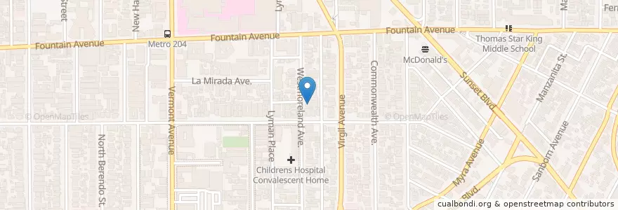 Mapa de ubicacion de Hollywood Independent Church en الولايات المتّحدة الأمريكيّة, كاليفورنيا, مقاطعة لوس أنجلس, لوس أنجلس.
