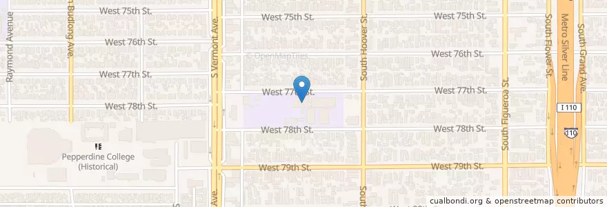 Mapa de ubicacion de Loren Miller School en アメリカ合衆国, カリフォルニア州, Los Angeles County, ロサンゼルス.
