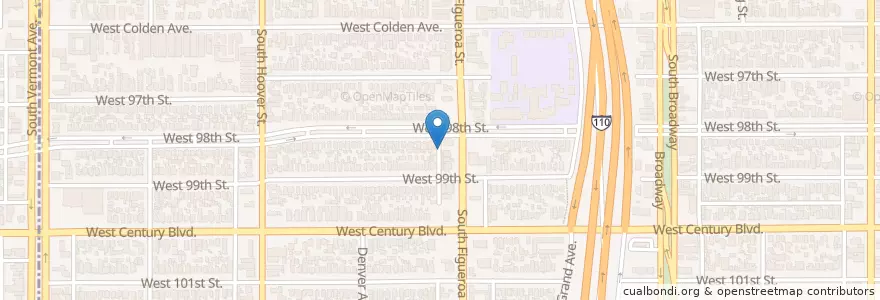 Mapa de ubicacion de Brightthrone Baptist Church en الولايات المتّحدة الأمريكيّة, كاليفورنيا, مقاطعة لوس أنجلس, لوس أنجلس.