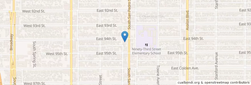 Mapa de ubicacion de Mount Carmel Holy Assembly Baptist Church en Amerika Syarikat, California, Los Angeles County, Los Angeles.