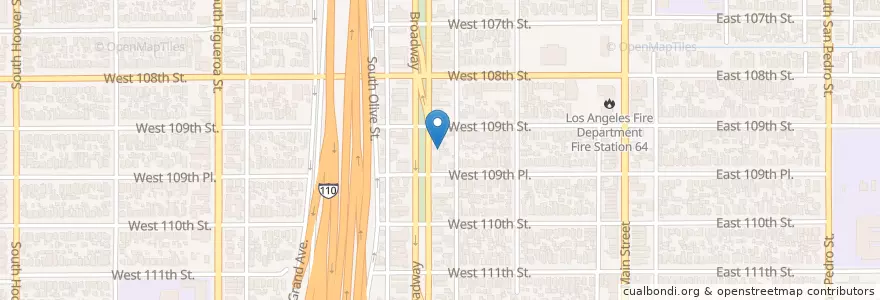 Mapa de ubicacion de New Prospect Baptist Church en Amerika Birleşik Devletleri, Kaliforniya, Los Angeles County, Los Angeles.