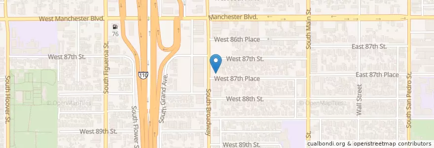 Mapa de ubicacion de New Temple Missionary Baptist Church en 美利坚合众国/美利堅合眾國, 加利福尼亚州/加利福尼亞州, 洛杉矶县, 洛杉矶.