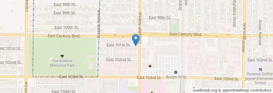 Mapa de ubicacion de Welcome Baptist Church en Stati Uniti D'America, California, Los Angeles County, Los Angeles.