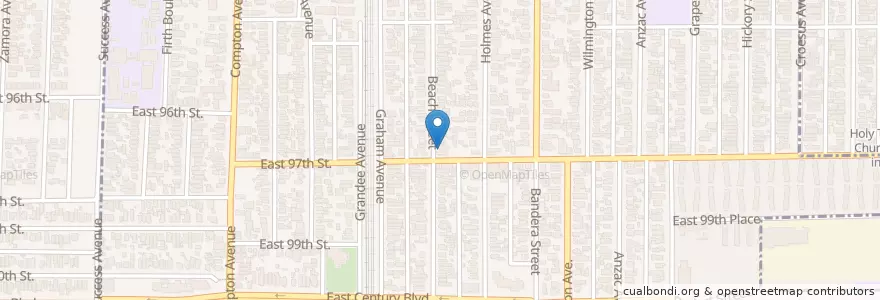 Mapa de ubicacion de Bright Star Church of God in Christ en Amerika Syarikat, California, Los Angeles County, Los Angeles.