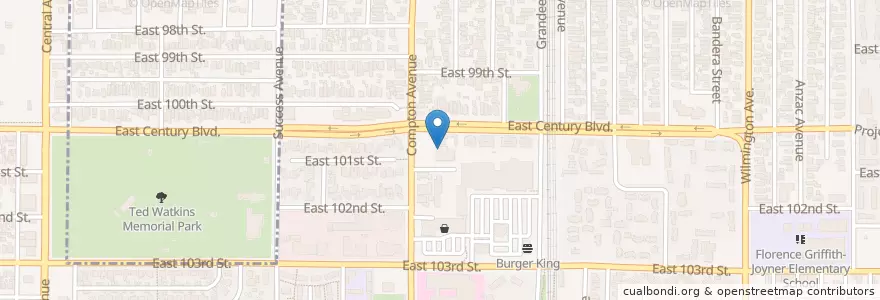 Mapa de ubicacion de Saint Lawrence of Brandini School en 미국, 캘리포니아주, Los Angeles County, 로스앤젤레스.