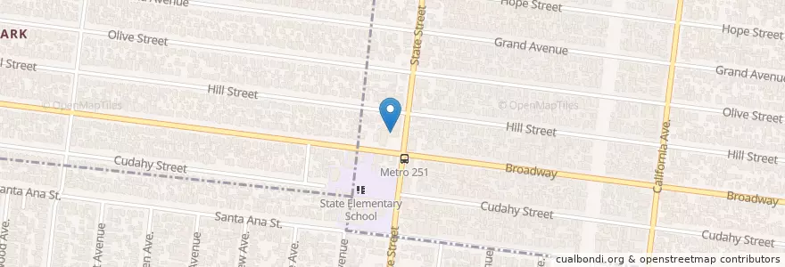 Mapa de ubicacion de Bible Baptist Church en アメリカ合衆国, カリフォルニア州, Los Angeles County.