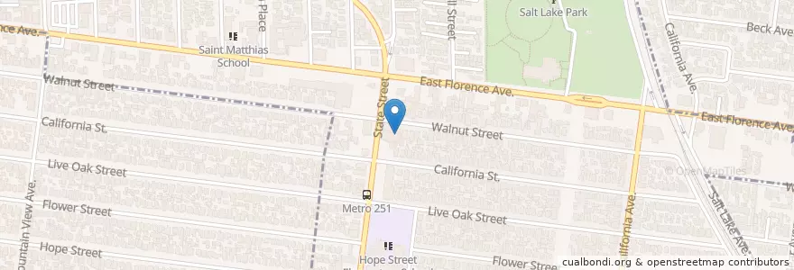 Mapa de ubicacion de First Southern Baptist Church en États-Unis D'Amérique, Californie, Los Angeles County, Huntington Park.