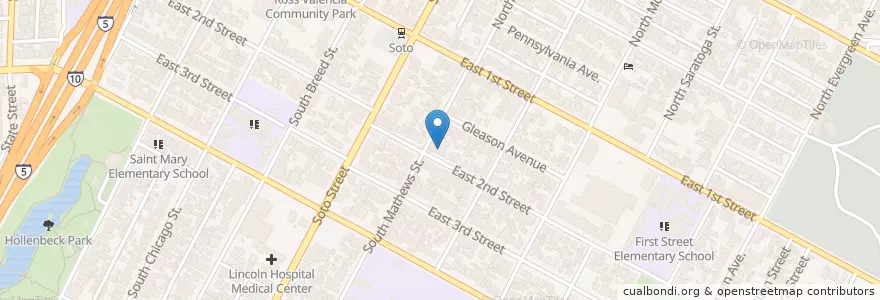 Mapa de ubicacion de Severa Synagogue en Stati Uniti D'America, California, Los Angeles County, Los Angeles.