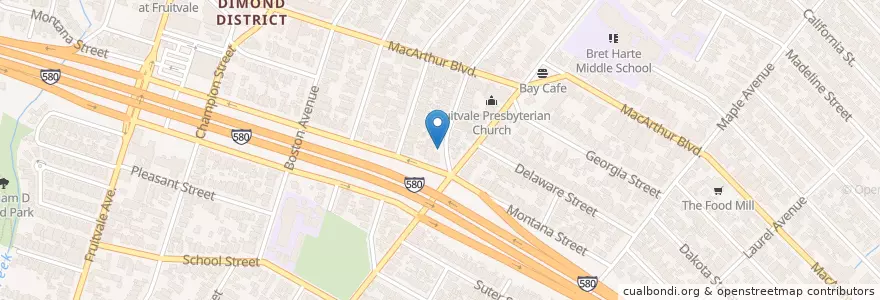 Mapa de ubicacion de Calvary Chapel en United States, California, Alameda County, Oakland.