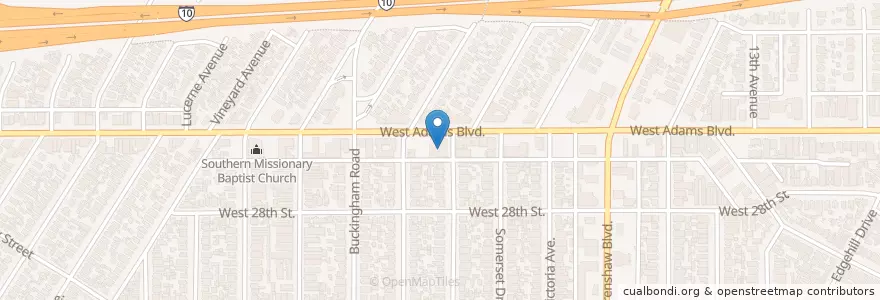 Mapa de ubicacion de Messiah Baptist Church en Estados Unidos Da América, Califórnia, Los Angeles County, Los Angeles.