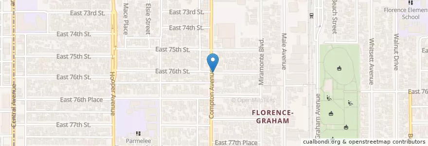 Mapa de ubicacion de Pleasant View Missionary Baptist Church en 美利坚合众国/美利堅合眾國, 加利福尼亚州/加利福尼亞州, 洛杉矶县.