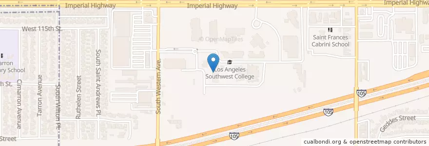 Mapa de ubicacion de Middle College High School en Vereinigte Staaten Von Amerika, Kalifornien, Los Angeles County.
