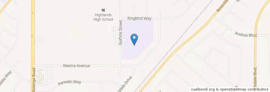 Mapa de ubicacion de Eastside Charter School en Stati Uniti D'America, California, Sacramento County.