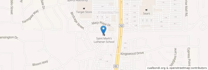 Mapa de ubicacion de Saint Mark's Lutheran School en Amerika Syarikat, California, Sacramento County, Citrus Heights.