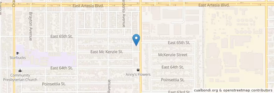 Mapa de ubicacion de New Jerusalem Baptist Church en Amerika Syarikat, California, Los Angeles County, Long Beach.