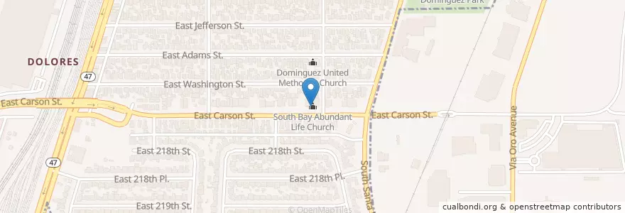 Mapa de ubicacion de South Bay Abundant Life Church en Соединённые Штаты Америки, Калифорния, Los Angeles County, Лонг-Бич.