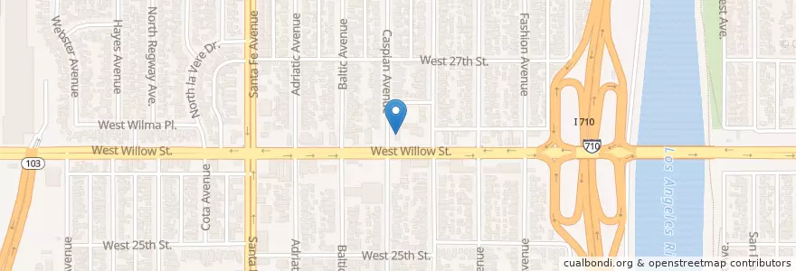 Mapa de ubicacion de Willow Street Church of God en Amerika Birleşik Devletleri, Kaliforniya, Los Angeles County, Long Beach.