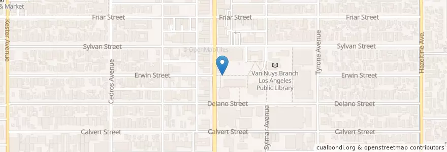 Mapa de ubicacion de Civic Center Station Van Nuys Post Office en United States, California, Los Angeles County, Los Angeles.