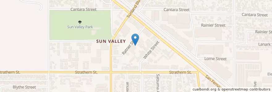 Mapa de ubicacion de Sun Valley Post Office en États-Unis D'Amérique, Californie, Los Angeles County, Los Angeles.