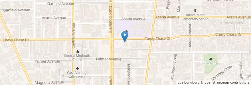 Mapa de ubicacion de Tropico Station Glendale Post Office en United States, California, Los Angeles County, Glendale.
