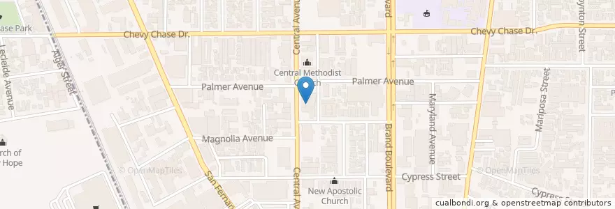 Mapa de ubicacion de Glendale Healthcare Center en United States, California, Los Angeles County, Glendale.