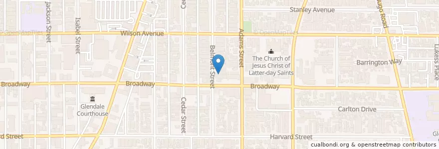 Mapa de ubicacion de Church of God en United States, California, Los Angeles County, Glendale.
