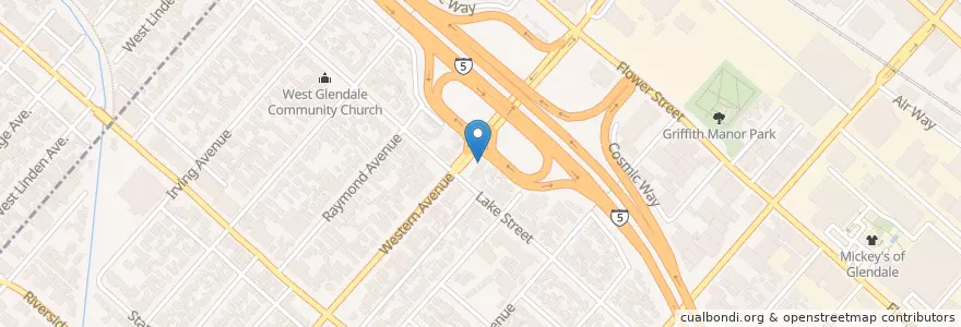 Mapa de ubicacion de Lake Street Church of the Nazarene en United States, California, Los Angeles County, Glendale.