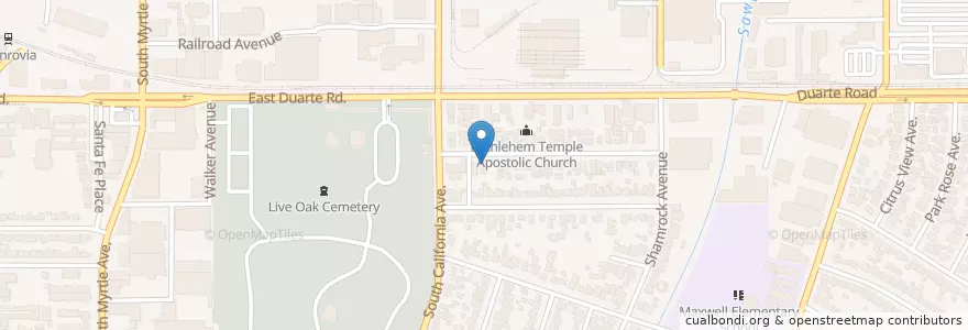 Mapa de ubicacion de Greater Ambassador Church of God en ایالات متحده آمریکا, کالیفرنیا, Los Angeles County, Monrovia.