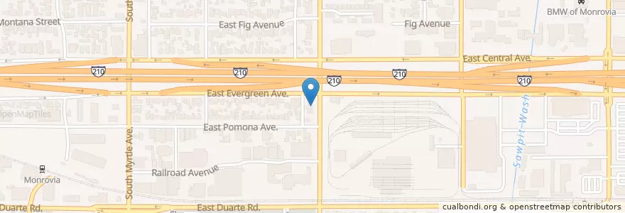 Mapa de ubicacion de New Beginnings Baptist Church en United States, California, Los Angeles County, Monrovia.