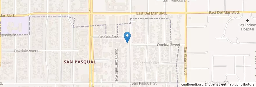 Mapa de ubicacion de Armenian Cilcia Congregational Church en United States, California, Los Angeles County, Pasadena.