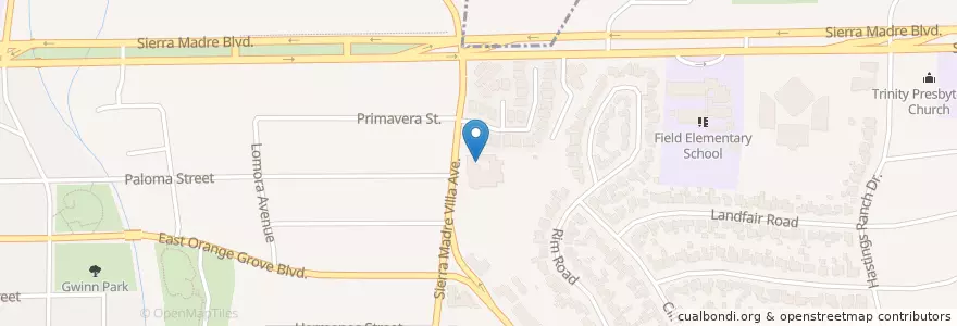 Mapa de ubicacion de The Church of Jesus Christ of Latter-day Saints en 미국, 캘리포니아주, Los Angeles County, Pasadena.