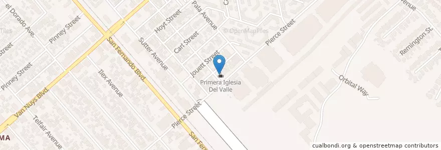 Mapa de ubicacion de Primera Iglesia Del Valle en 미국, 캘리포니아주, Los Angeles County, 로스앤젤레스.