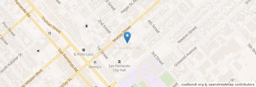 Mapa de ubicacion de First Baptist Church en Verenigde Staten, Californië, Los Angeles County, Los Angeles, San Fernando.