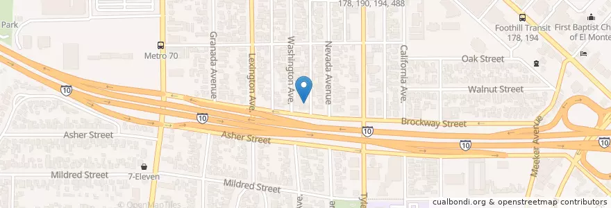 Mapa de ubicacion de Seventh Day Adventist Church en Amerika Birleşik Devletleri, Kaliforniya, Los Angeles County.