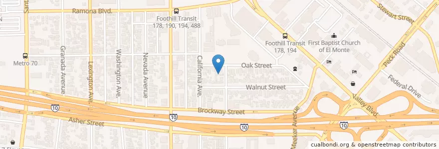 Mapa de ubicacion de True Jesus Church In Southern California en 美利坚合众国/美利堅合眾國, 加利福尼亚州/加利福尼亞州, 洛杉矶县.