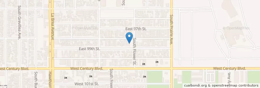 Mapa de ubicacion de Greater New Bethel Baptist Church en Amerika Syarikat, California, Los Angeles County, Inglewood.