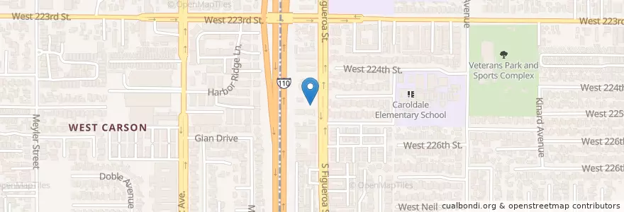 Mapa de ubicacion de Grace Orthodox Presbyterian Church en アメリカ合衆国, カリフォルニア州, Los Angeles County, Carson.