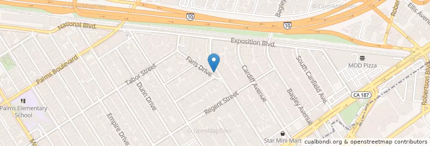 Mapa de ubicacion de Saint Marys Episcopal Church en États-Unis D'Amérique, Californie, Los Angeles County, Los Angeles.