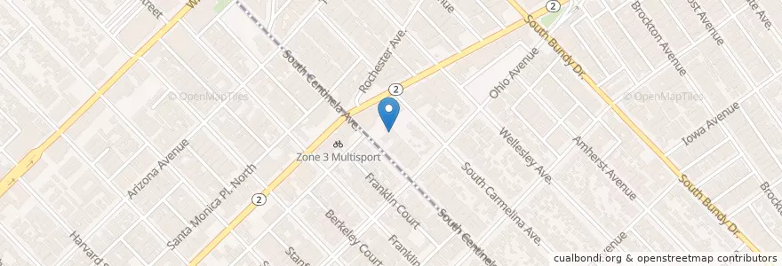 Mapa de ubicacion de Westside Baptist Church en États-Unis D'Amérique, Californie, Los Angeles County, Los Angeles.