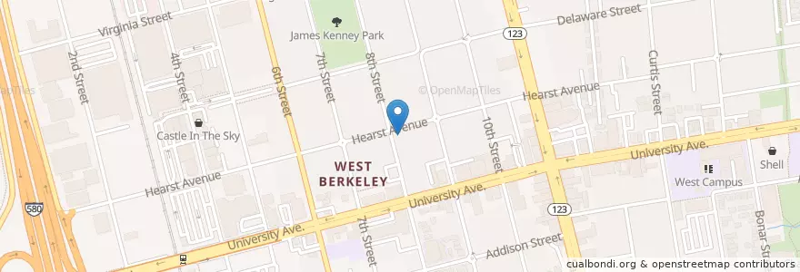 Mapa de ubicacion de Orthodox Catholic Church en United States, California, Alameda County, Berkeley.