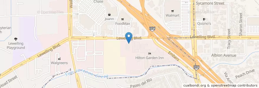 Mapa de ubicacion de Lewelling Community Church en Estados Unidos De América, California, Condado De Alameda.
