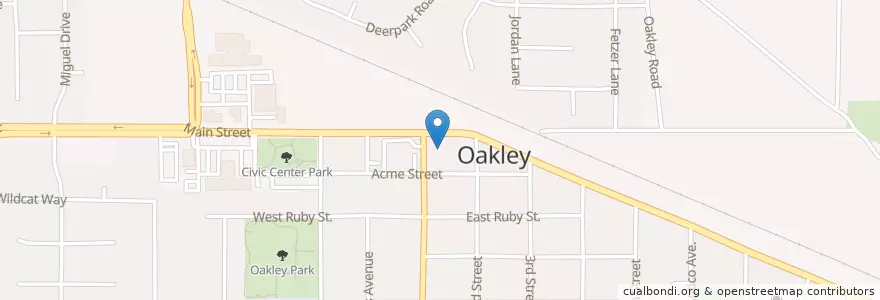 Mapa de ubicacion de New Beginnings Christian Center en アメリカ合衆国, カリフォルニア州, Contra Costa County, Oakley.