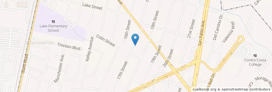 Mapa de ubicacion de Evangel Christian Center en الولايات المتّحدة الأمريكيّة, كاليفورنيا, Contra Costa County, Richmond, San Pablo.