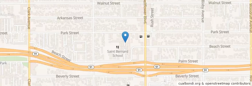 Mapa de ubicacion de Iglesia Christiana Faro De Vida en United States, California, Los Angeles County, Bellflower.