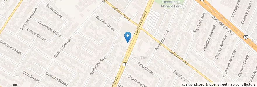 Mapa de ubicacion de La Vina Christian Center en 美利坚合众国/美利堅合眾國, 加利福尼亚州/加利福尼亞州, 洛杉矶县, Downey.