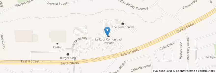 Mapa de ubicacion de Oasis of Life Fellowship Church en 미국, 캘리포니아주, San Diego County, Chula Vista.
