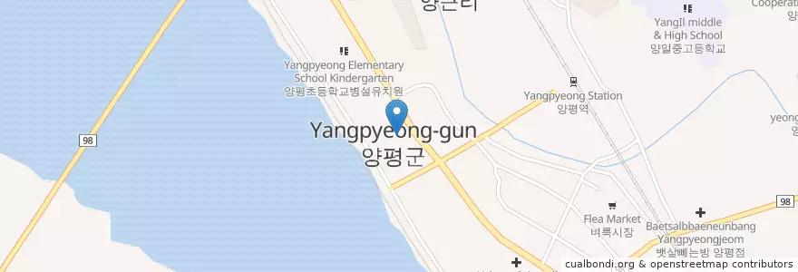 Mapa de ubicacion de 양평군청 en 대한민국, 경기도, 양평군.
