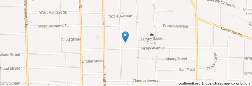 Mapa de ubicacion de Bellinger Hill Elementary School en ایالات متحده آمریکا, آلاباما, Montgomery County, Montgomery.